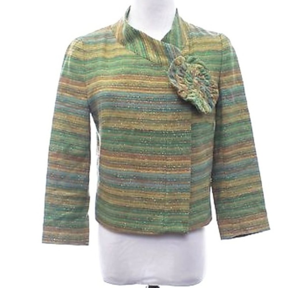 Zara Basic Pinstripe One Button Jacket Size S - image 7